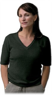 VERONICA Women's HEMP V NECK KNIT TOP
